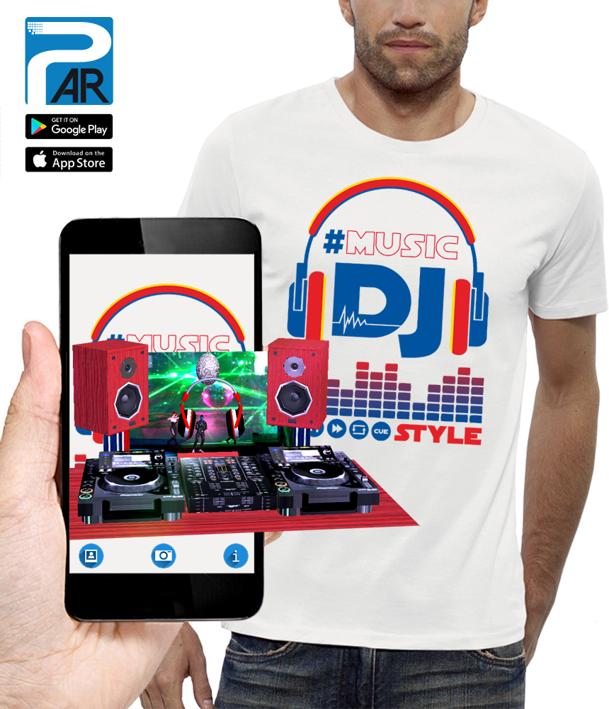 shirt 3D CASQUE DJ STYLE réalité augmentée