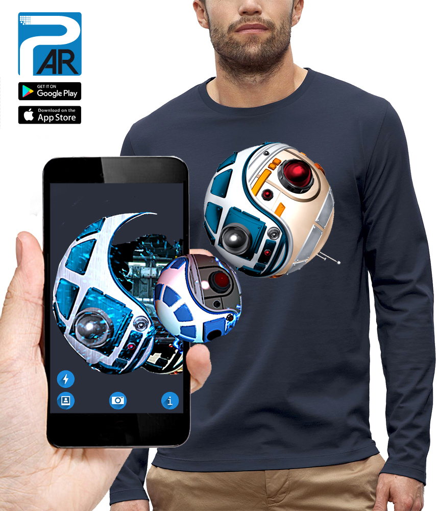 shirt 3D droides réalité augmentée