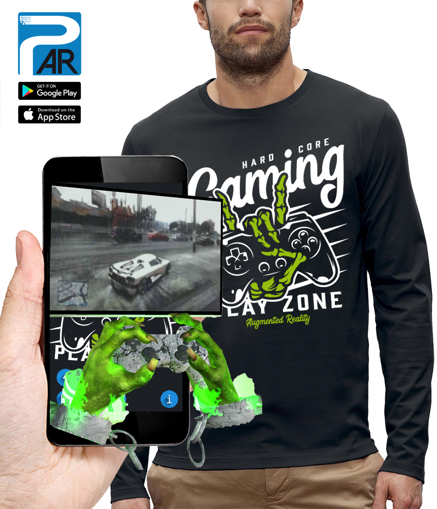 shirt 3D MANETTE GAMER réalité augmentée