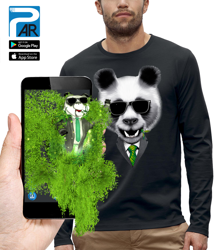 shirt 3D panda réalité augmentée