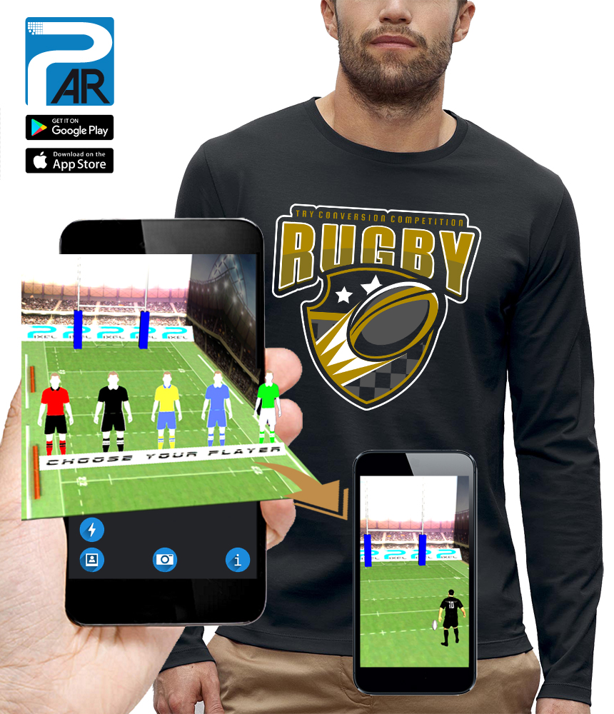 shirt 3D rugby réalité augmentée