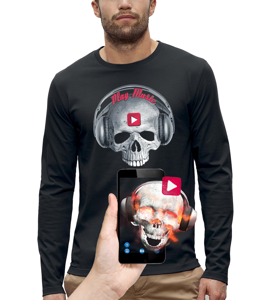 shirt 3D CRANE CASQUE DJ PLAY MUSIC réalité augmentée