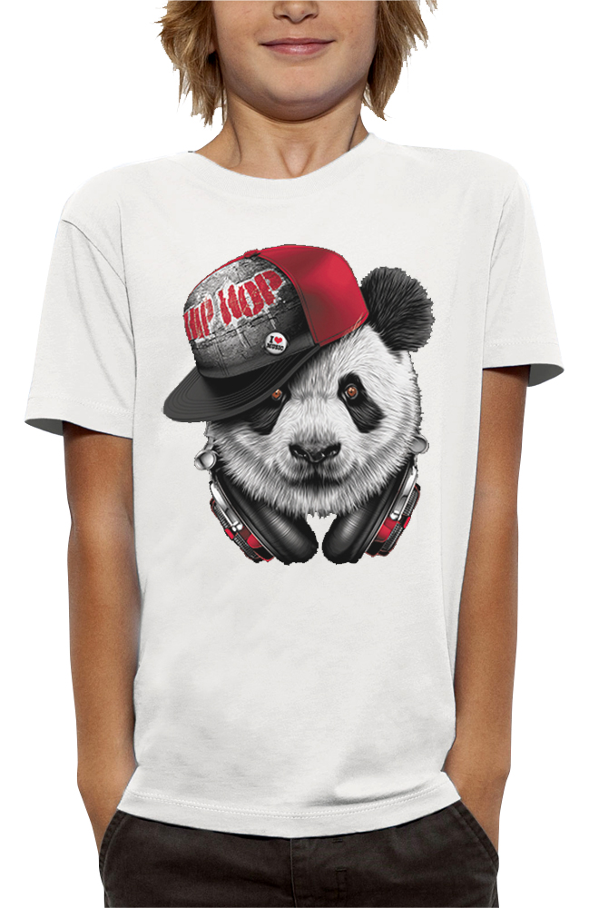 shirt 3D animé panda-hip-hop réalité augmentée