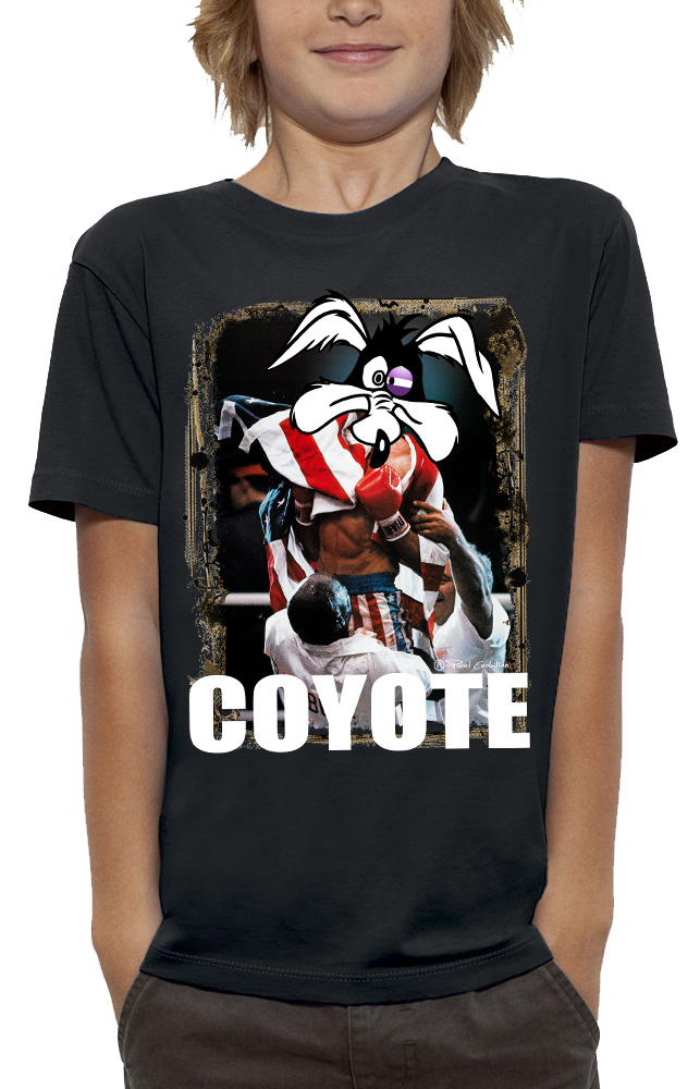 shirt 3D animé rocky-coyote réalité augmentée