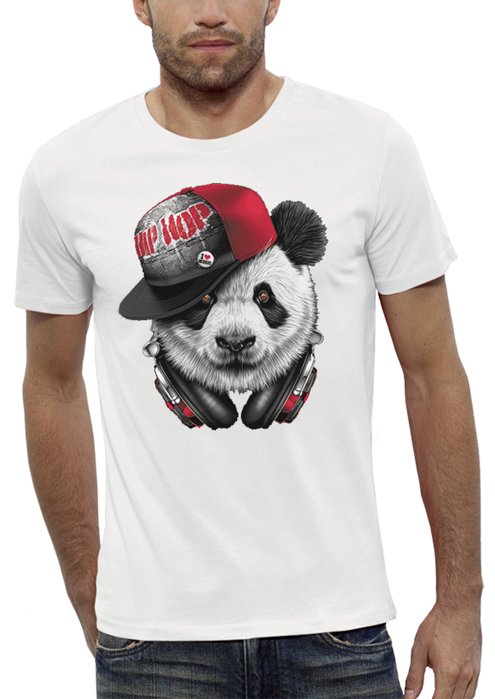 shirt 3D animé panda-hip-hop réalité augmentée