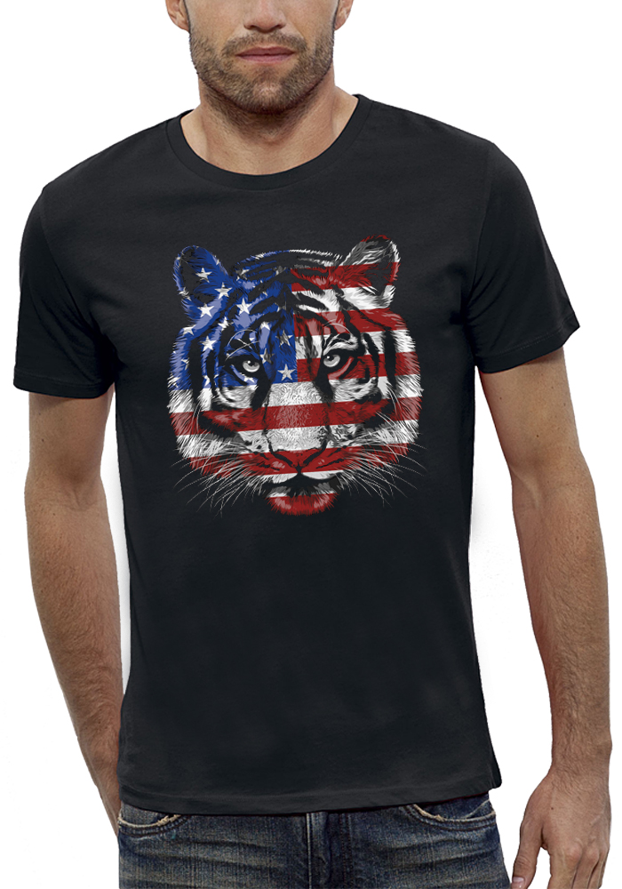shirt TIGRE DRAPEAU USA